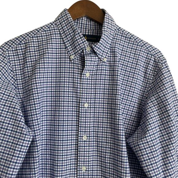 Ralph‎ Lauren Mens Shirt L Checked Plaid Button Up Preppy Travel Office Casual - Picture 11 of 12